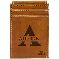 Brown Alcorn State Braves Personalized Front Pocket Wallet
