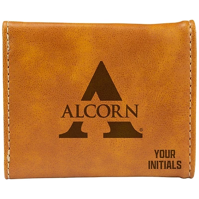 Brown Alcorn State Braves Personalized Trifold Wallet