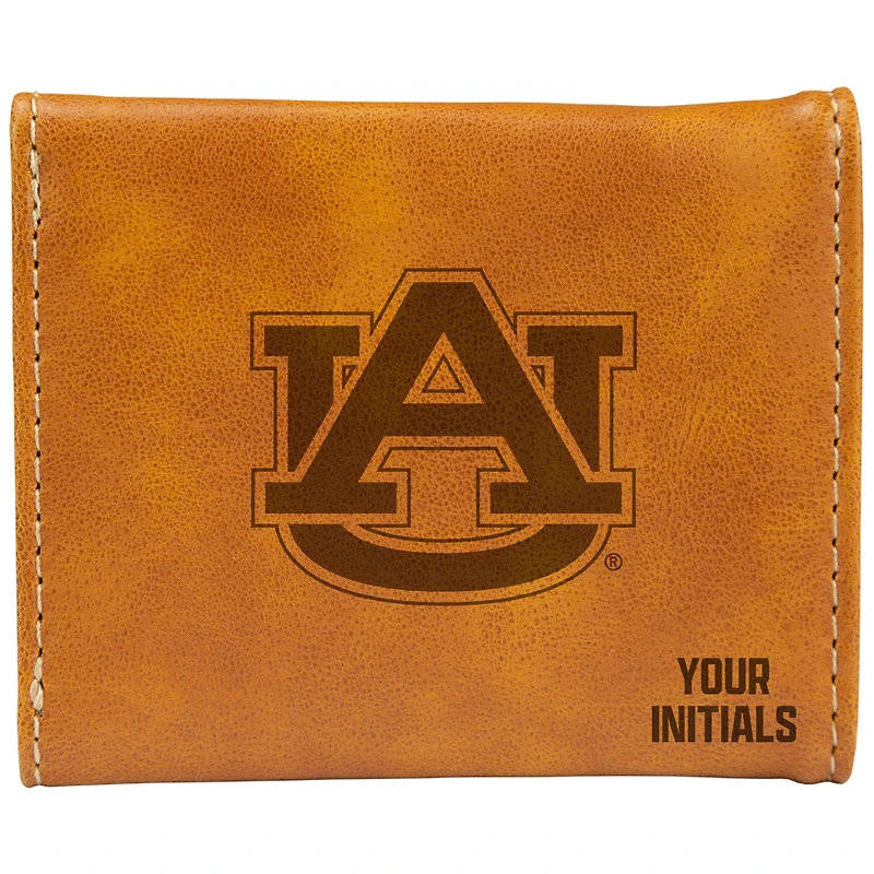 Brown Auburn Tigers Personalized Trifold Wallet