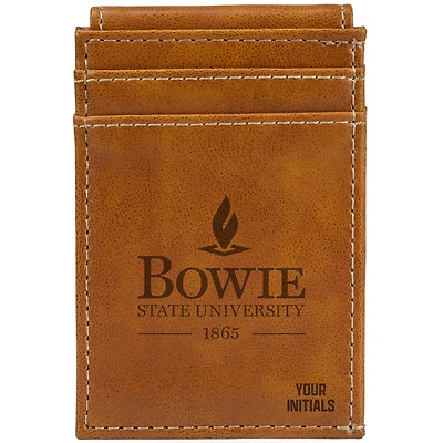 Brown Bowie State Bulldogs Personalized Front Pocket Wallet