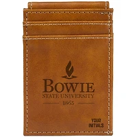 Brown Bowie State Bulldogs Personalized Front Pocket Wallet