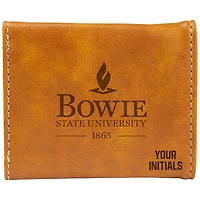 Brown Bowie State Bulldogs Personalized Trifold Wallet