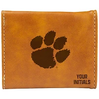 Brown Clemson Tigers Personalized Trifold Wallet