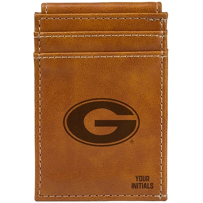 Brown Georgia Bulldogs Personalized Front Pocket Wallet