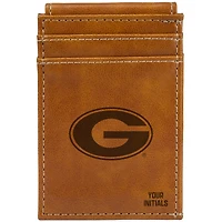 Brown Georgia Bulldogs Personalized Front Pocket Wallet
