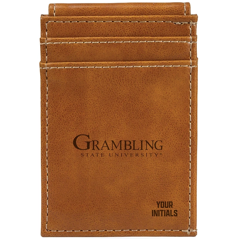 Brown Grambling Tigers Personalized Front Pocket Wallet