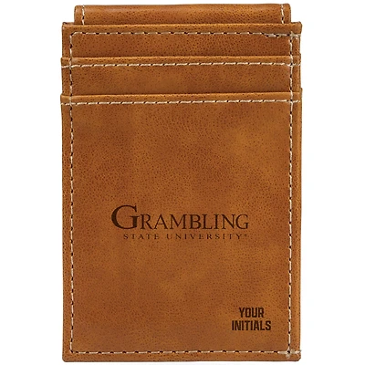 Brown Grambling Tigers Personalized Front Pocket Wallet