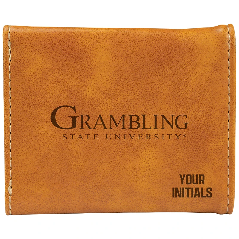 Brown Grambling Tigers Personalized Trifold Wallet