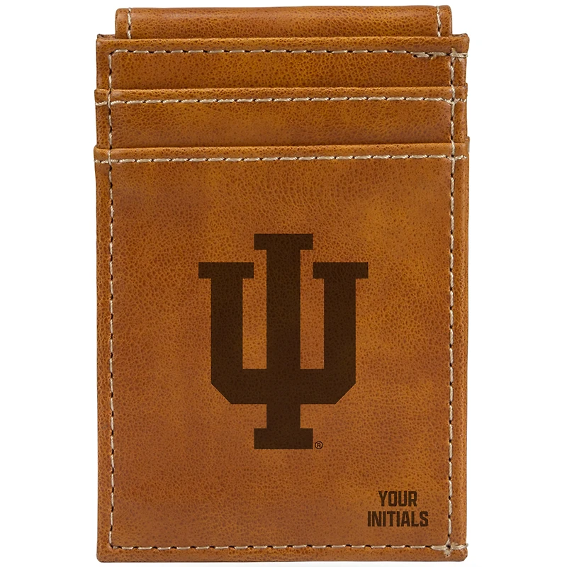 Brown Indiana Hoosiers Personalized Front Pocket Wallet