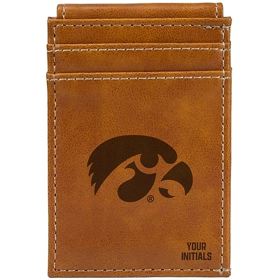 Brown Iowa Hawkeyes Personalized Front Pocket Wallet