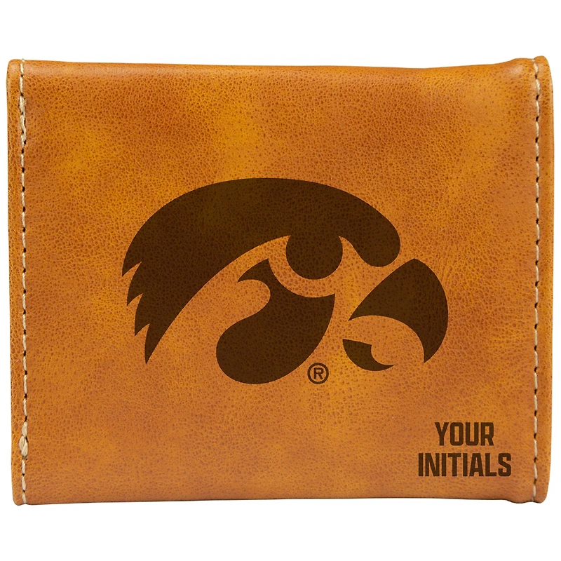Brown Iowa Hawkeyes Personalized Trifold Wallet