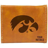 Brown Iowa Hawkeyes Personalized Trifold Wallet