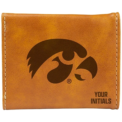 Brown Iowa Hawkeyes Personalized Trifold Wallet