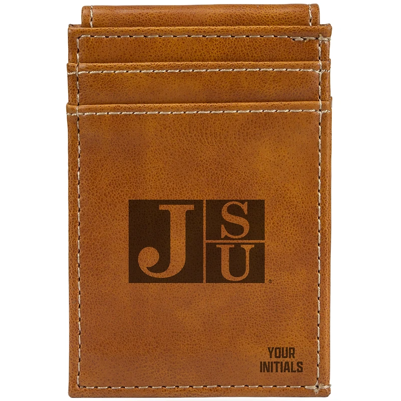 Brown Jackson State Tigers Personalized Front Pocket Wallet