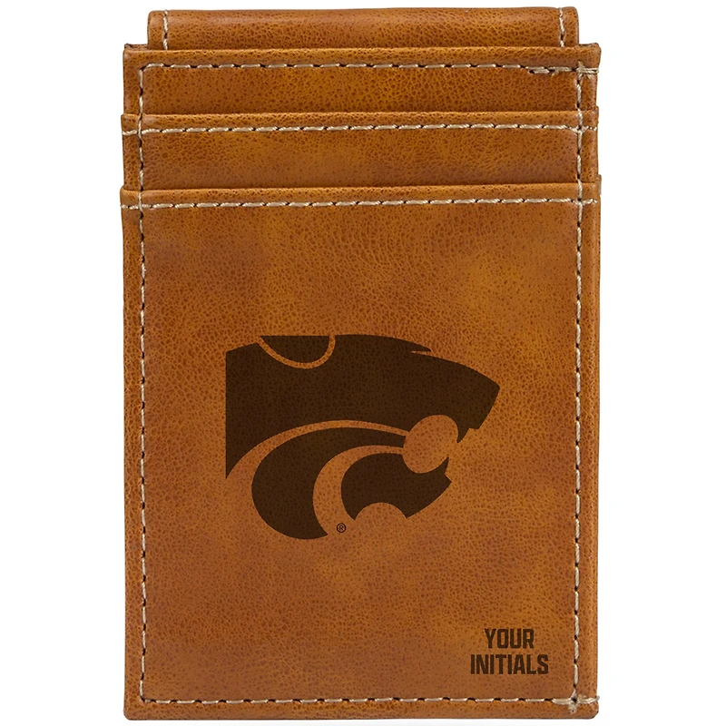 Brown Kansas State Wildcats Personalized Front Pocket Wallet