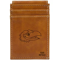 Brown Kansas Jayhawks Personalized Front Pocket Wallet