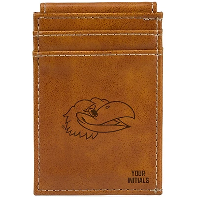 Brown Kansas Jayhawks Personalized Front Pocket Wallet