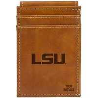 Brown LSU Tigers Personalized Front Pocket Wallet