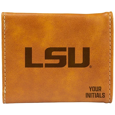 Brown LSU Tigers Personalized Trifold Wallet