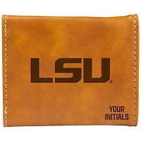 Brown LSU Tigers Personalized Trifold Wallet