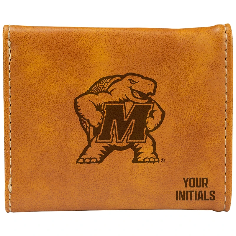 Brown Maryland Terrapins Personalized Trifold Wallet