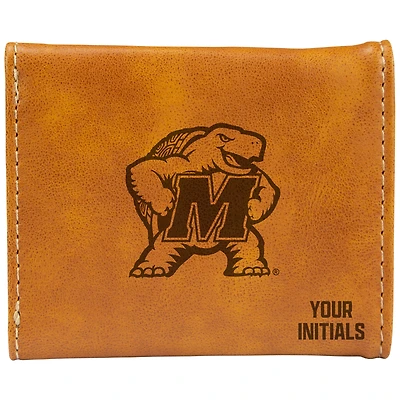 Brown Maryland Terrapins Personalized Trifold Wallet