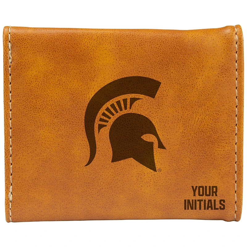 Brown Michigan State Spartans Personalized Trifold Wallet