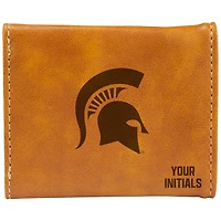 Brown Michigan State Spartans Personalized Trifold Wallet