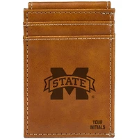 Brown Mississippi State Bulldogs Personalized Front Pocket Wallet