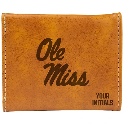 Brown Ole Miss Rebels Personalized Trifold Wallet