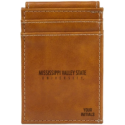 Brown Mississippi Valley State University Delta Devils Personalized Front Pocket Wallet