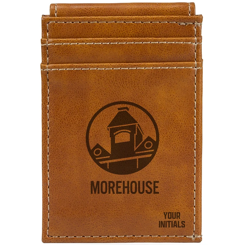 Brown Morehouse Maroon Tigers Personalized Front Pocket Wallet