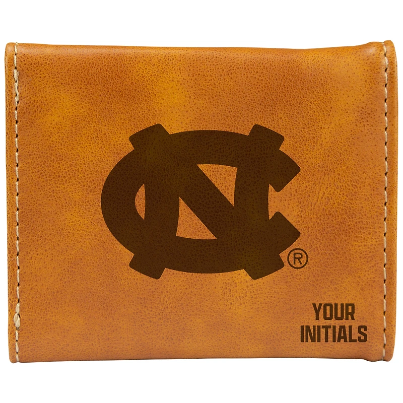 Brown North Carolina Tar Heels Personalized Trifold Wallet