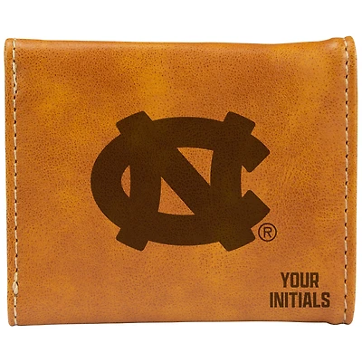 Brown North Carolina Tar Heels Personalized Trifold Wallet