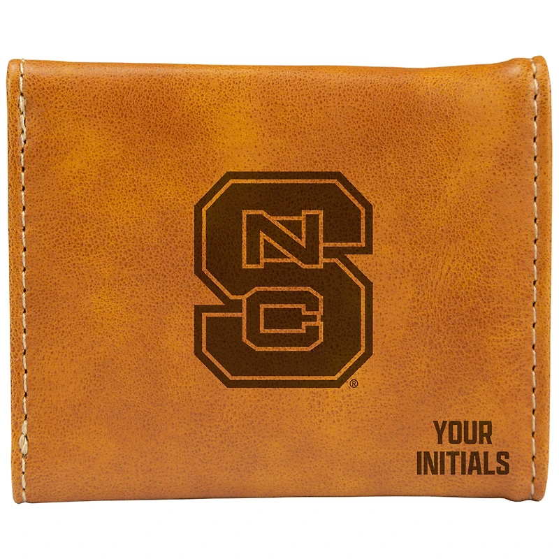 Brown NC State Wolfpack Personalized Trifold Wallet