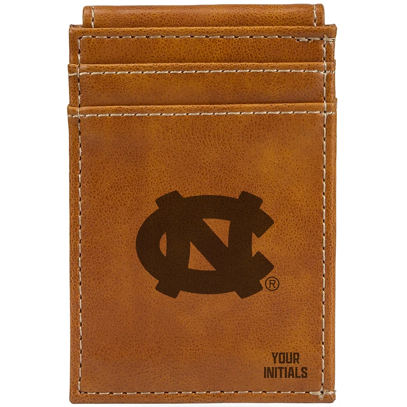 Brown North Carolina Tar Heels Personalized Front Pocket Wallet