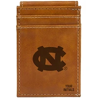 Brown North Carolina Tar Heels Personalized Front Pocket Wallet