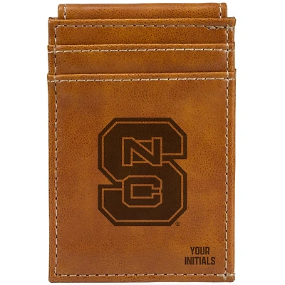Brown NC State Wolfpack Personalized Front Pocket Wallet