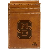 Brown NC State Wolfpack Personalized Front Pocket Wallet