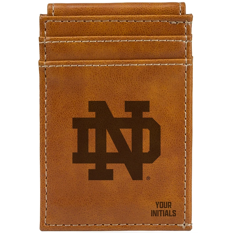 Brown Notre Dame Fighting Irish Personalized Front Pocket Wallet