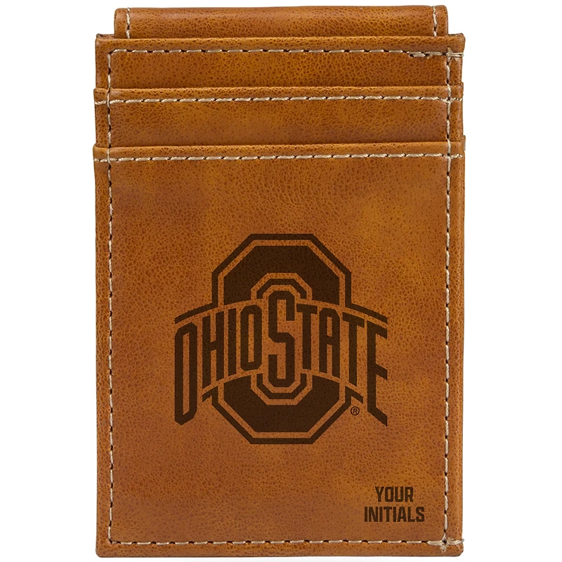 Brown Ohio State Buckeyes Personalized Front Pocket Wallet