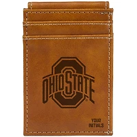 Brown Ohio State Buckeyes Personalized Front Pocket Wallet