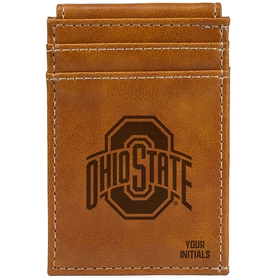 Brown Ohio State Buckeyes Personalized Front Pocket Wallet
