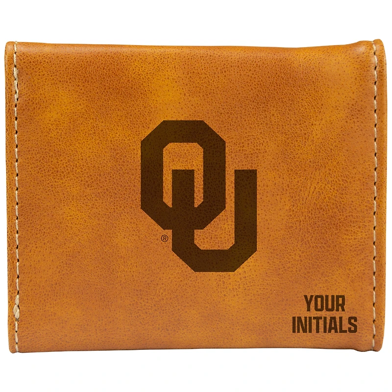 Brown Oklahoma Sooners Personalized Trifold Wallet