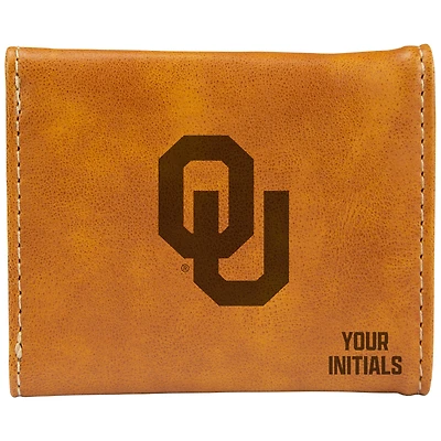 Brown Oklahoma Sooners Personalized Trifold Wallet
