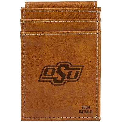 Brown Oklahoma State Cowboys Personalized Front Pocket Wallet