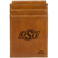 Brown Oklahoma State Cowboys Personalized Front Pocket Wallet