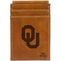 Brown Oklahoma Sooners Personalized Front Pocket Wallet