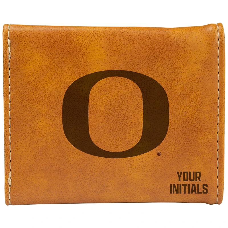 Brown Oregon Ducks Personalized Trifold Wallet