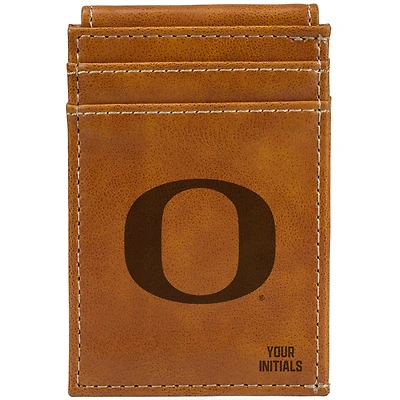 Brown Oregon Ducks Personalized Front Pocket Wallet